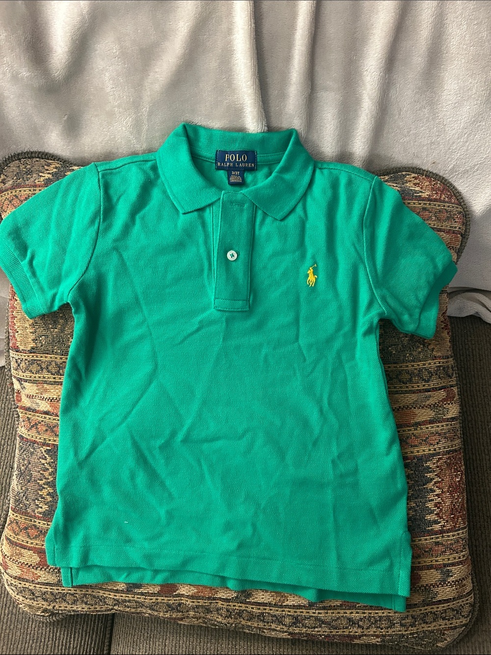 Polo by Ralph Lauren Kids Teal Green Short-Sleeve Polo with Yellow Pony